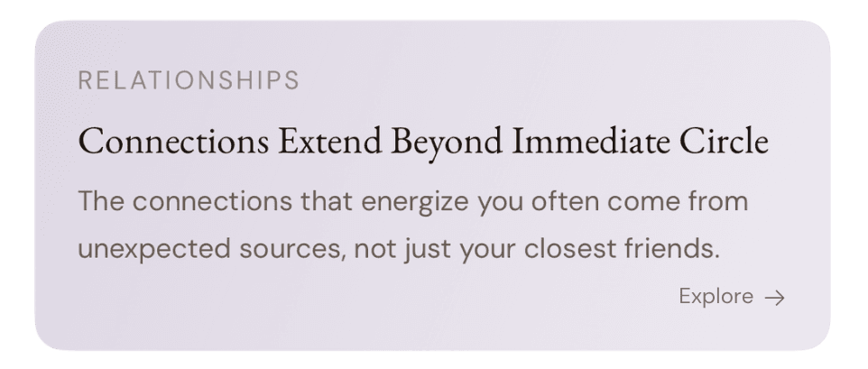 Relationships insight: Connections extend beyond immediate circle